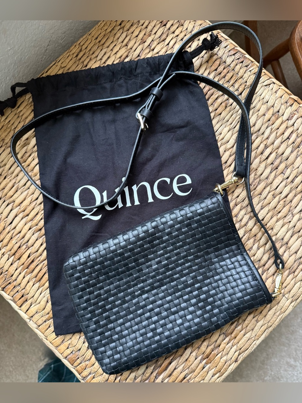 Quince Italian Leather Handwoven Crossbody Bag - Picture 2 of 4